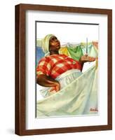 "Rain on Laundry Day," June 15, 1940-Mariam Troop-Framed Giclee Print