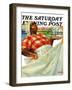 "Rain on Laundry Day," Saturday Evening Post Cover, June 15, 1940-Mariam Troop-Framed Premium Giclee Print