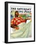 "Rain on Laundry Day," Saturday Evening Post Cover, June 15, 1940-Mariam Troop-Framed Giclee Print