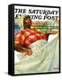 "Rain on Laundry Day," Saturday Evening Post Cover, June 15, 1940-Mariam Troop-Framed Stretched Canvas