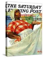 "Rain on Laundry Day," Saturday Evening Post Cover, June 15, 1940-Mariam Troop-Stretched Canvas