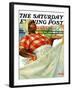 "Rain on Laundry Day," Saturday Evening Post Cover, June 15, 1940-Mariam Troop-Framed Premium Giclee Print