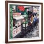 "Rain on the Boardwalk", July 2, 1955-George Hughes-Framed Giclee Print