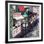 "Rain on the Boardwalk", July 2, 1955-George Hughes-Framed Giclee Print