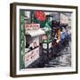 "Rain on the Boardwalk", July 2, 1955-George Hughes-Framed Giclee Print