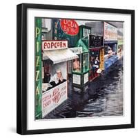 "Rain on the Boardwalk", July 2, 1955-George Hughes-Framed Giclee Print