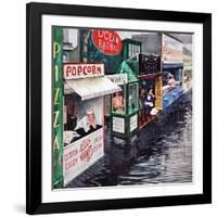 "Rain on the Boardwalk", July 2, 1955-George Hughes-Framed Giclee Print