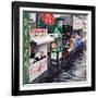 "Rain on the Boardwalk", July 2, 1955-George Hughes-Framed Giclee Print