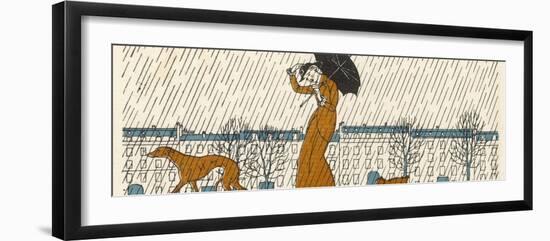 Rain or Fine Dogs Must be Taken for Their Walk-Bernard Boutet De Monvel-Framed Photographic Print