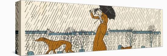 Rain or Fine Dogs Must be Taken for Their Walk-Bernard Boutet De Monvel-Stretched Canvas