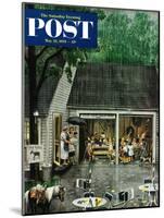 "Rain-out Birthday Party" Saturday Evening Post Cover, May 22, 1954-Stevan Dohanos-Mounted Giclee Print