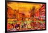 Rain over Amsterdam Canal Impressionist Style Oil Painting-Ivan Aleshin-Framed Art Print