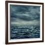 Rain over the Stormy Sea-egal-Framed Art Print