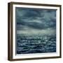 Rain over the Stormy Sea-egal-Framed Art Print