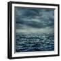 Rain over the Stormy Sea-egal-Framed Art Print