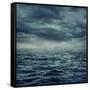 Rain over the Stormy Sea-egal-Framed Stretched Canvas