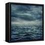 Rain over the Stormy Sea-egal-Framed Stretched Canvas