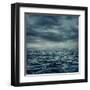 Rain over the Stormy Sea-egal-Framed Art Print