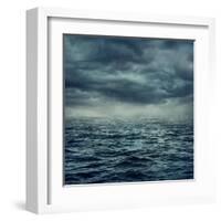 Rain over the Stormy Sea-egal-Framed Art Print