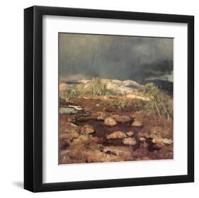 Rain Shower in a Bog in Norway-Eugen Bracht-Framed Art Print