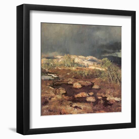 Rain Shower in a Bog in Norway-Eugen Bracht-Framed Art Print