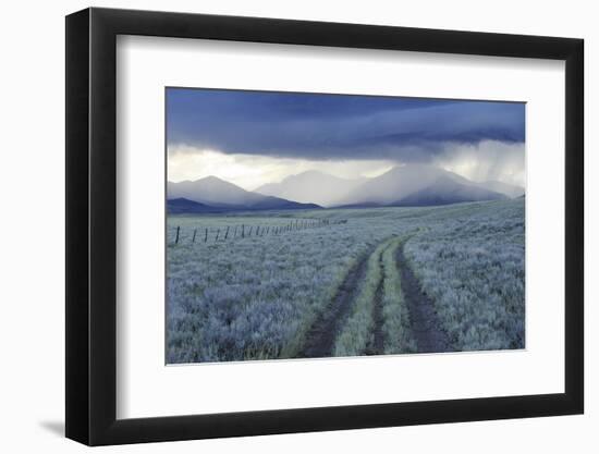 Rain Showers over Sagebrush-Steppe at the Foot of the Sawtooth Mountains-Gerrit Vyn-Framed Photographic Print
