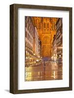 Rain Soaked Streets in Front of Strasbourg Cathedral, Strasbourg, Bas-Rhin, Alsace, France, Europe-Julian Elliott-Framed Photographic Print