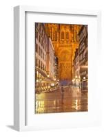 Rain Soaked Streets in Front of Strasbourg Cathedral, Strasbourg, Bas-Rhin, Alsace, France, Europe-Julian Elliott-Framed Photographic Print