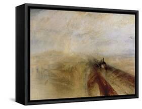 Rain Steam and Speed, the Great Western Railway, Painted Before 1844-J. M. W. Turner-Framed Stretched Canvas