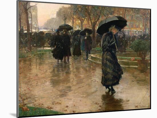 Rain Storm, Union Square, 1890-Childe Hassam-Mounted Premium Giclee Print