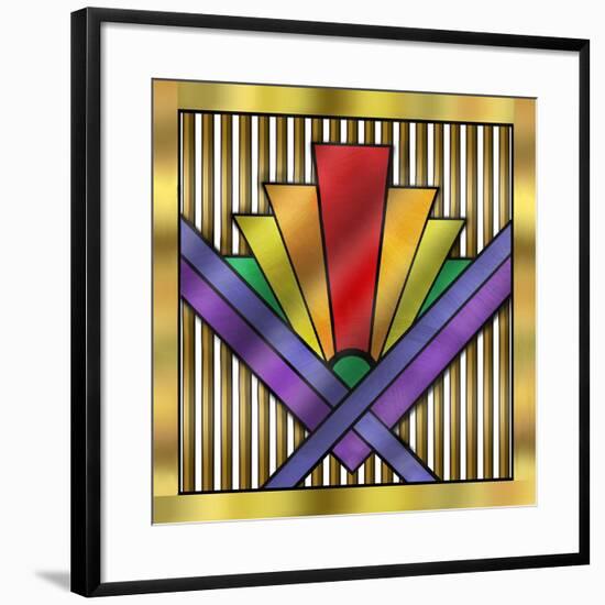 Rainbow 3-Art Deco Designs-Framed Giclee Print