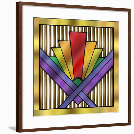 Rainbow 3-Art Deco Designs-Framed Giclee Print