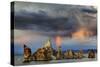 Rainbow and Storm Clouds over the Lake, Mono Lake, California, USA-Jaynes Gallery-Stretched Canvas