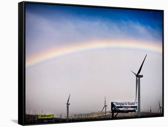 Rainbow and Windmills-Janice Sullivan-Framed Stretched Canvas