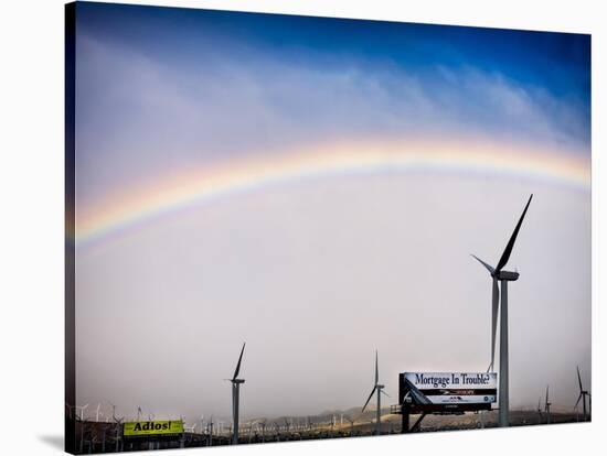 Rainbow and Windmills-Janice Sullivan-Stretched Canvas