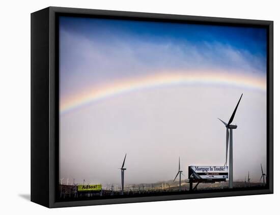 Rainbow and Windmills-Janice Sullivan-Framed Stretched Canvas