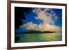 Rainbow Arcing over the Overwater Bungalows, Le Taha'A Resort, Tahiti-Laura Grier-Framed Photographic Print