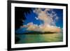Rainbow Arcing over the Overwater Bungalows, Le Taha'A Resort, Tahiti-Laura Grier-Framed Photographic Print