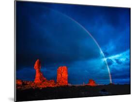 Rainbow at Balanced Rock, Arches National Park, Utah Stormlight at Sunset Entrada Sandstone-Tom Till-Mounted Photographic Print
