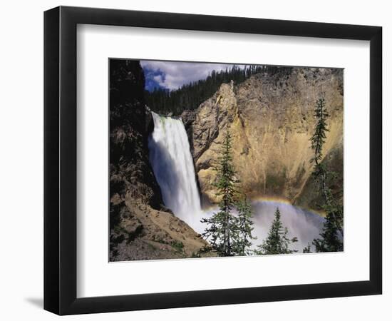 Rainbow at Lower Yellowstone Falls-James Randklev-Framed Photographic Print