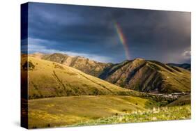 Rainbow at Sunset over Hellgate Canyon in Missoula, Montana-James White-Stretched Canvas