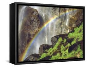 Rainbow at the Base of Bridal Veil Falls, Yosemite National Park, California, USA-Christopher Talbot Frank-Framed Stretched Canvas