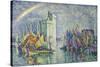 Rainbow at the Port of La Rochelle; Arc-En-Ciel, La Rochelle, Le Port, 1912-Paul Signac-Stretched Canvas