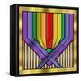 Rainbow Base-Art Deco Designs-Framed Stretched Canvas