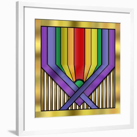 Rainbow Base-Art Deco Designs-Framed Giclee Print