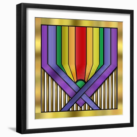 Rainbow Base-Art Deco Designs-Framed Giclee Print
