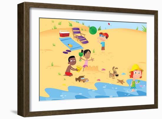 Rainbow Beach - Turtle-Rob McClurkan-Framed Giclee Print