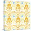 Rainbow Bee Eaters Damask-null-Stretched Canvas