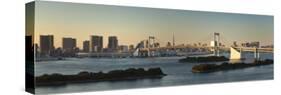 Rainbow Bridge and Tokyo Bay from Odaiba, Tokyo, Japan-Jon Arnold-Stretched Canvas