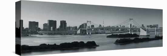 Rainbow Bridge and Tokyo Bay from Odaiba, Tokyo, Japan-Jon Arnold-Stretched Canvas